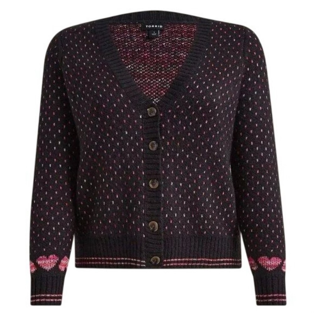 MAKE AN OFFER - TORRID Heart Button Up Valentine Cozy Cardigan